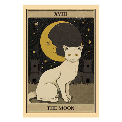 La tovaglia dell'altare dei tarocchi del gatto della luna