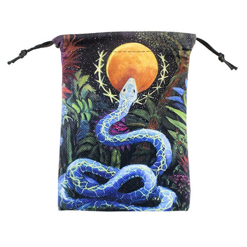World Snake Velvet Tarot Bag