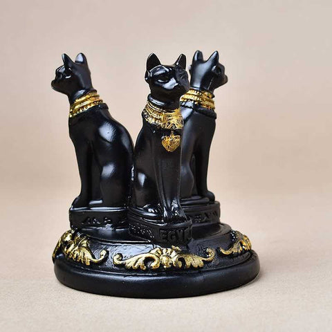 Best Cat Resin Figurine with Crystal Ball Base - Home Decor and Gemstone Display Stand