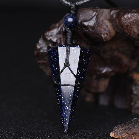 Set di collane con pendolo in cristallo naturale: pietra di luna, ossidiana e arenaria