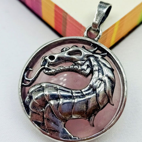 Crystal Gemstone Dragon Pendant Necklace