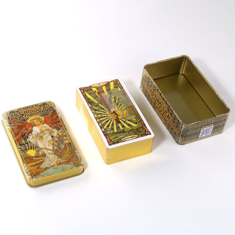 铁盒版 Tarocchi d'oro Art Nouveau 黄金新艺术绝美韦特塔罗牌卡牌