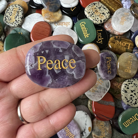 Inspirational Stones - Natural Crystal Agate Engraved Power Stones