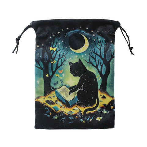 Moon and Cat Ⅲ Velvet Tarot Bag