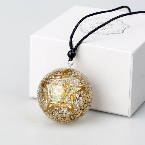 Orgone Energy Pendant - Natural Crystal Chip Resin Gemstone Yoga Necklace