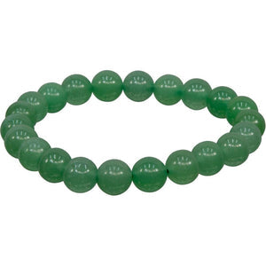 Bracciale elastico con perline tonde da 8 mm - avventurina verde