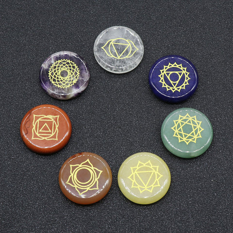 Natural Crystal Yoga Symbol Stones - High-Frequency Raw Crystal Chips
