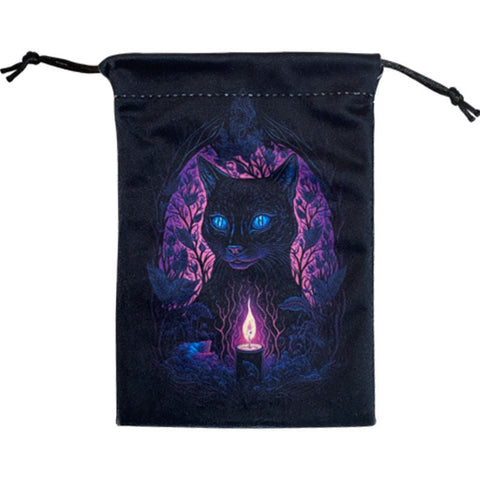 Soul Black Fire Cat Velvet Tarot Bag