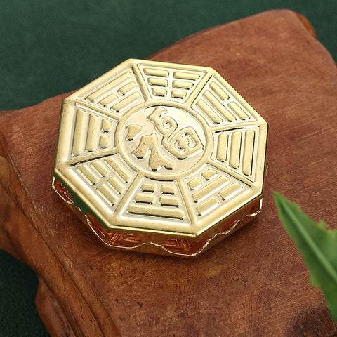 Vintage Alloy Ba Gua Tai Chi Ornament - Feng Shui Prosperity Decor