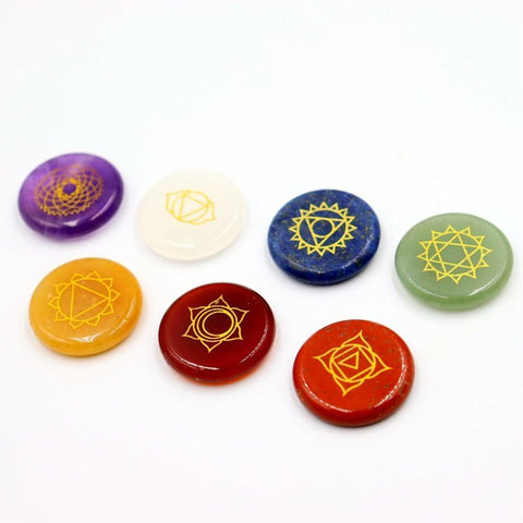 Natural Crystal Yoga Symbol Stones - High-Frequency Raw Crystal Chips