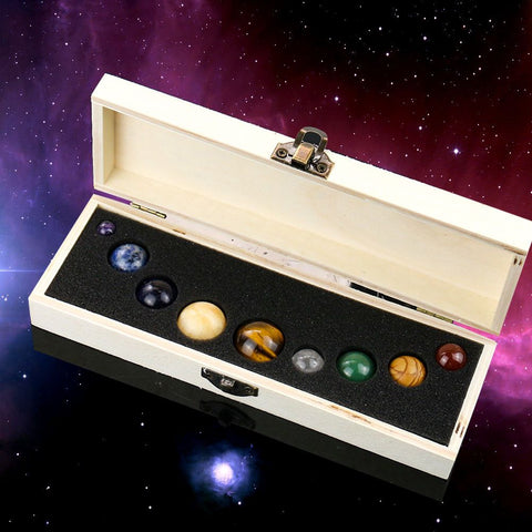 Set del sistema solare con pietre preziose di cristallo naturale - Nove esemplari di pianeti
