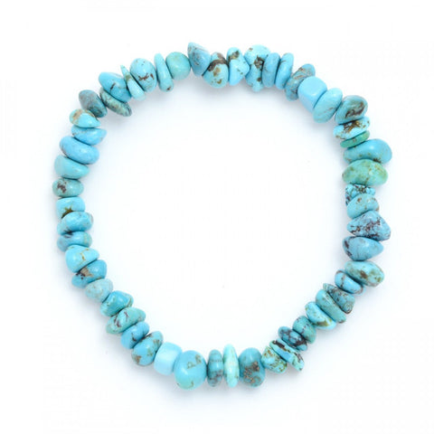 Turquoise Crystal Chip Bracelet (Reconstituted)