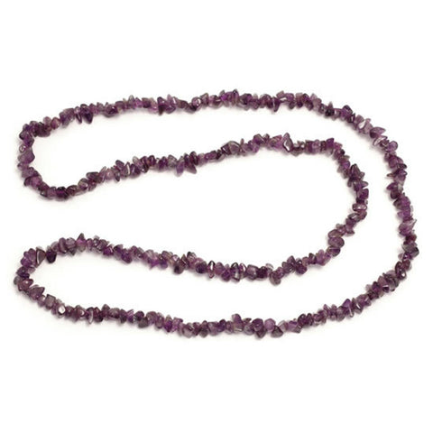 Amethyst Crystal Chip Necklace (32 Inch)