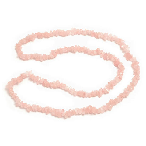 Rose Quartz Crystal Chip Necklace (32 Inch)