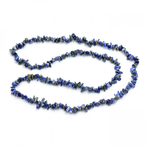 Lapis Lazuli Crystal Chip Necklace (32 Inch)