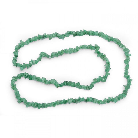 Green Aventurine Crystal Chip Necklace (32 Inch)