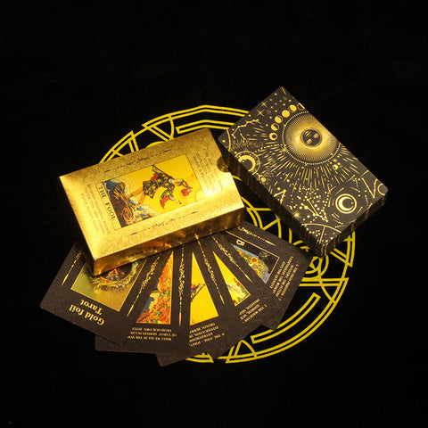 Pacchetto di carte dei Tarocchi Premium in lamina nera-oro