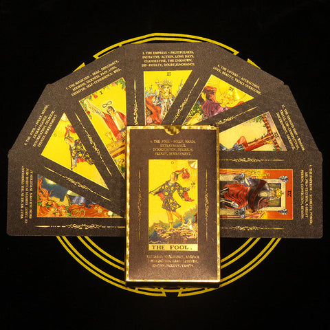 Pacchetto di carte dei Tarocchi Premium in lamina nera-oro