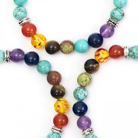 Chakra Crystal Bracelet (With Reconstituted Turquoise)