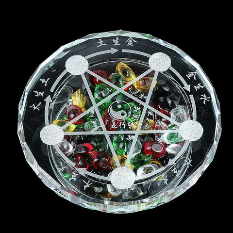 Five-Way Wealth God Crystal Ball Ornament - Feng Shui Prosperity Decor