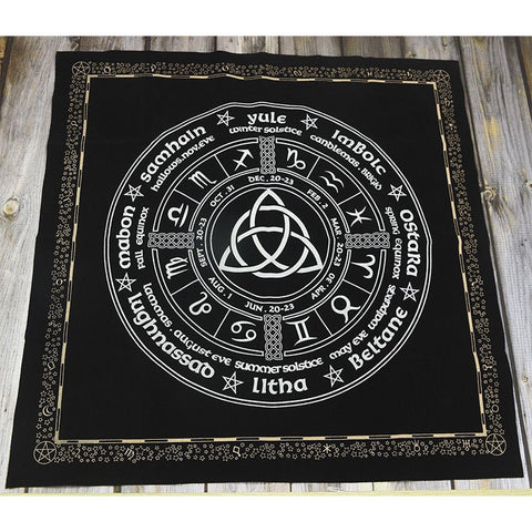 Triquetra Pagan Wheel of the Year Velvet Altar Cloth