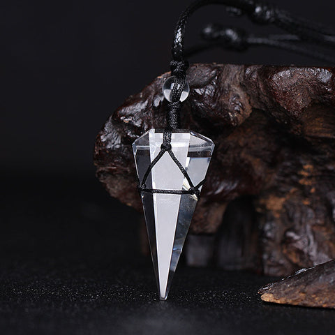 Set di collane con pendolo in cristallo naturale: pietra di luna, ossidiana e arenaria