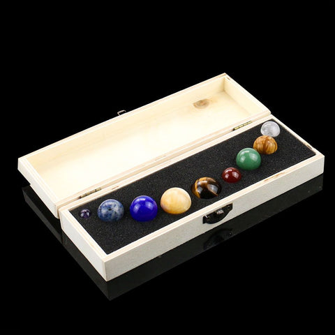 Set del sistema solare con pietre preziose di cristallo naturale - Nove esemplari di pianeti
