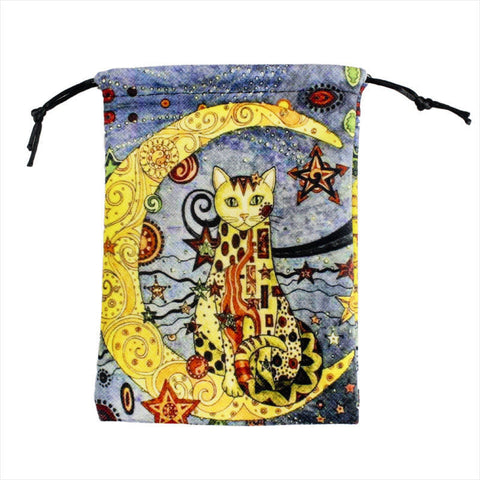 Moon Cat Velvet Tarot Bag