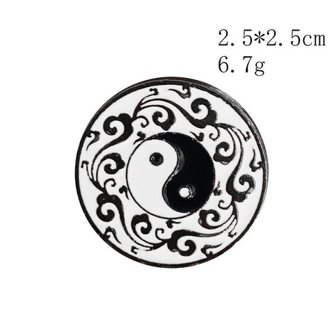 Spilla Yin Yang Tai Chi Ba Gua - Spilla taoista in metallo
