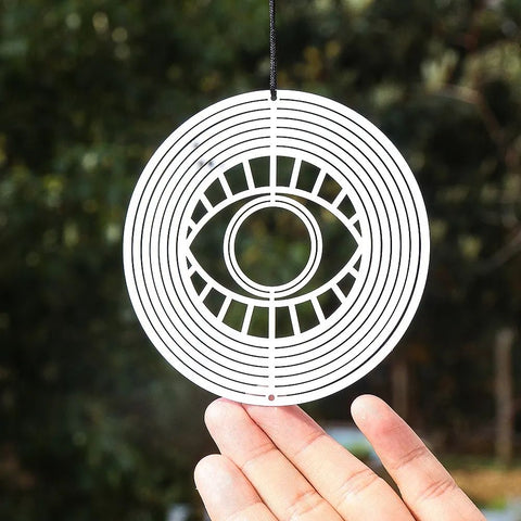 Turkish Evil Eye 3D Wind Spinner - Feng Shui Garden Protector