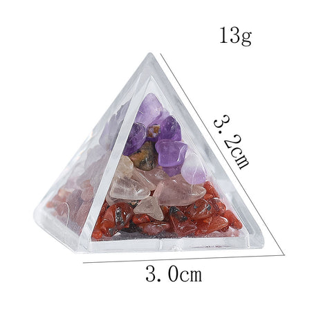 Piramide di pietra energetica di ametista e tormalina - Decorazione di purificazione del cristallo acrilico di orgone