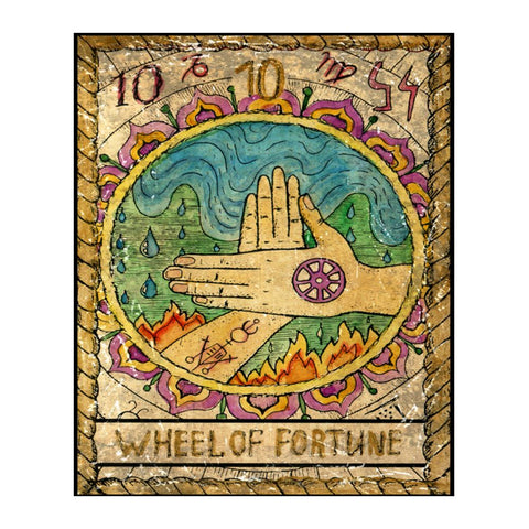Wheel Of Fortune The world Tarot Altar Cloth