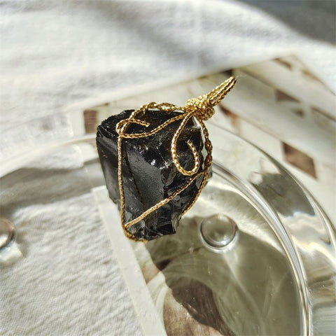 Collana di cristallo di ametista brasiliana - Ciondolo energetico per coppie