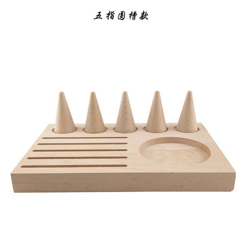 Conical Wooden Ring Holder - Jewelry Display Stand