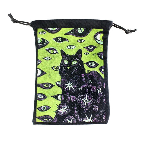 Black Cat Velvet Tarot Bag